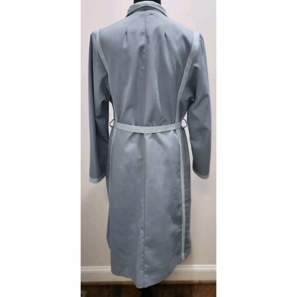 Vintage Bonders Women's Trench Long Coat Ice Blue Gray Size Large Pockets - Picture 10 of 14